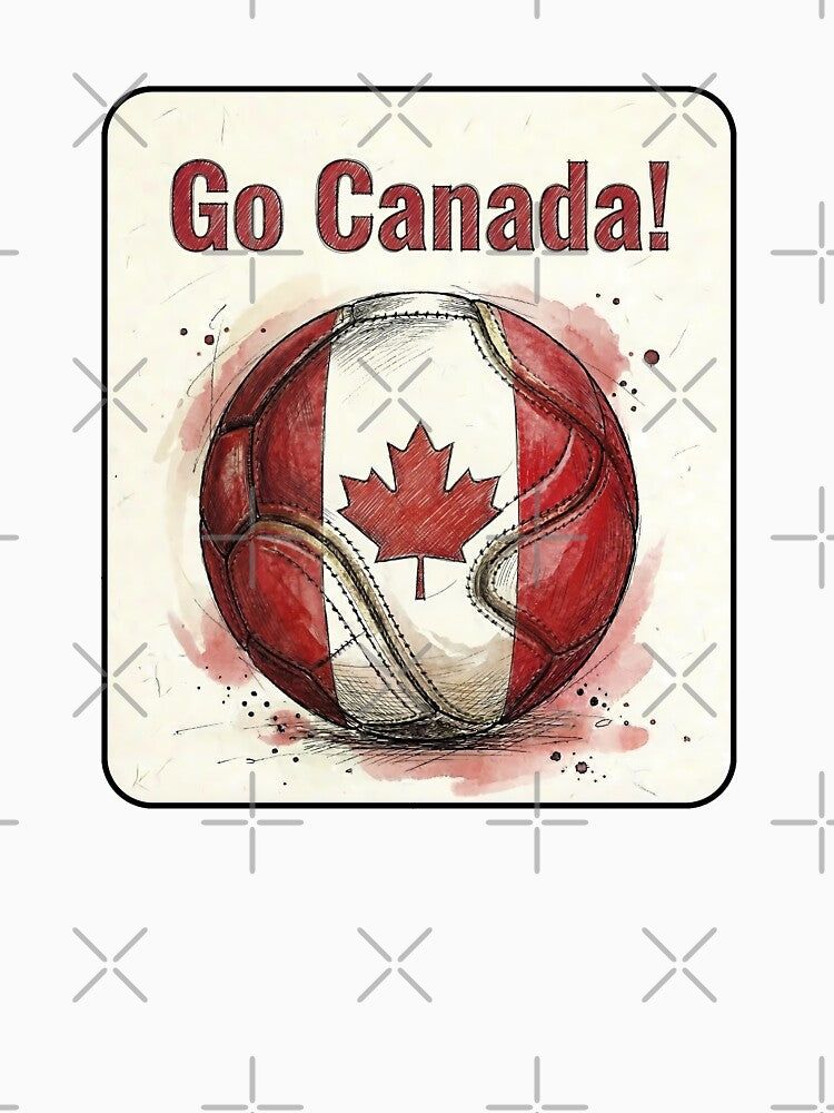 Go Canada Soccer Ball Flag | Canadian Football Fan Graphic Tee by PryntedLabs