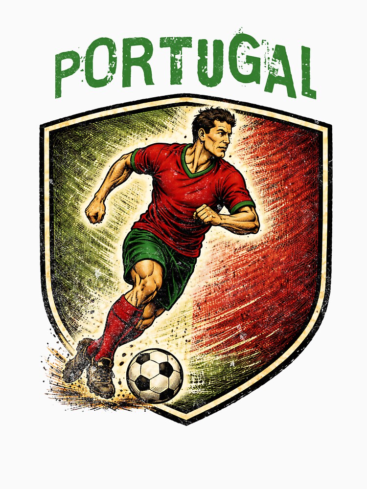 Vintage Portugal - 2026 Futbol Retro Style by Tee Nook