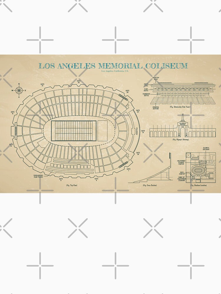 Los Angeles Memorial Coliseum (Parchment) by BGALAXY