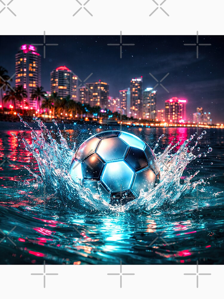 Soccer Ball Splash in Miami Night City by BrickByDream