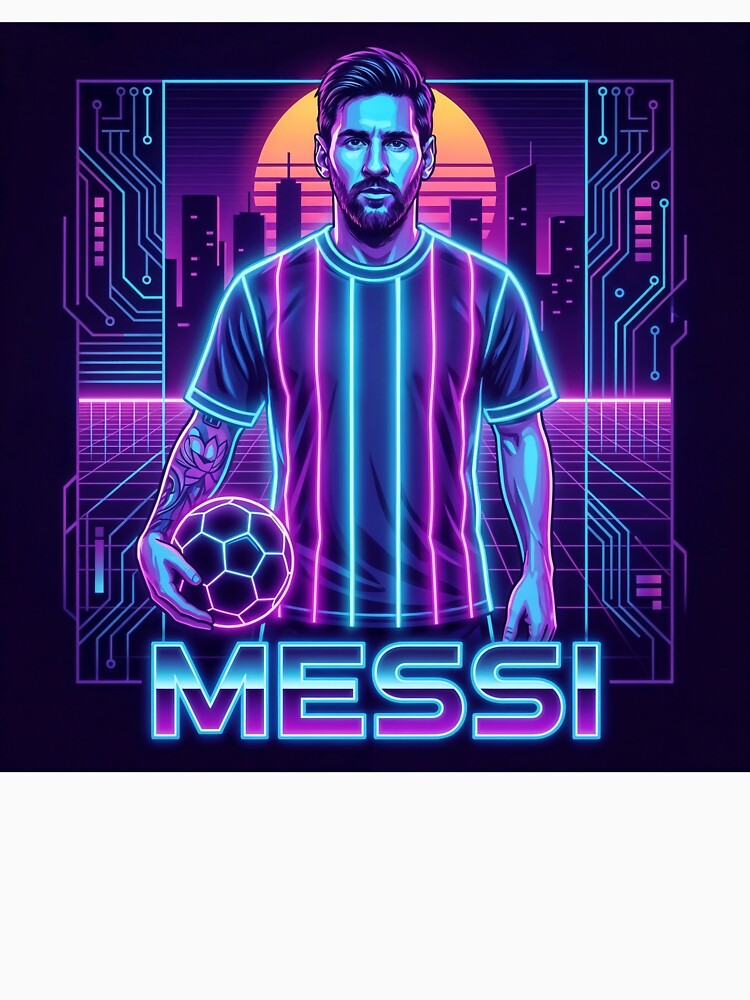 ​Argentina Football Legend Messi Cyberpunk Retro Futurist Design (Version 3) by Jesús Iachini