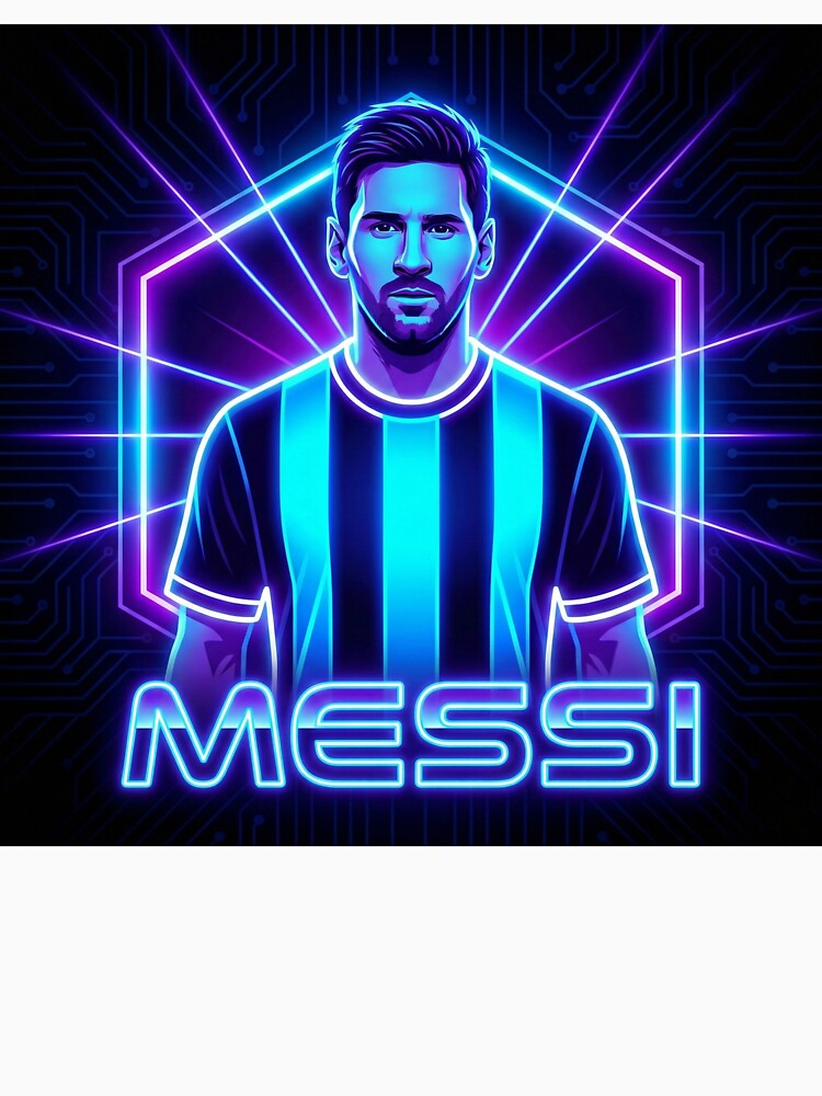 ​Argentina Football Legend Messi Cyberpunk Retro Futurist Design (Version 2) by Jesús Iachini