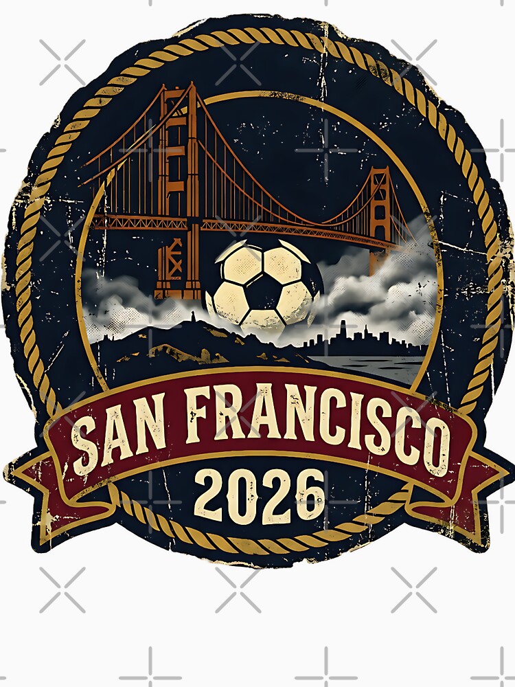San Francisco 2026 World Cup Host City Vintage Football Badge — Golden Gate Soccer Crest by BrickByDream