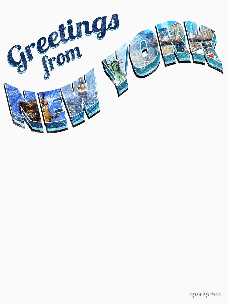 New York Souvenir, Greetings from New York, NYC, Vintage Postcard-style Design by sparkpress