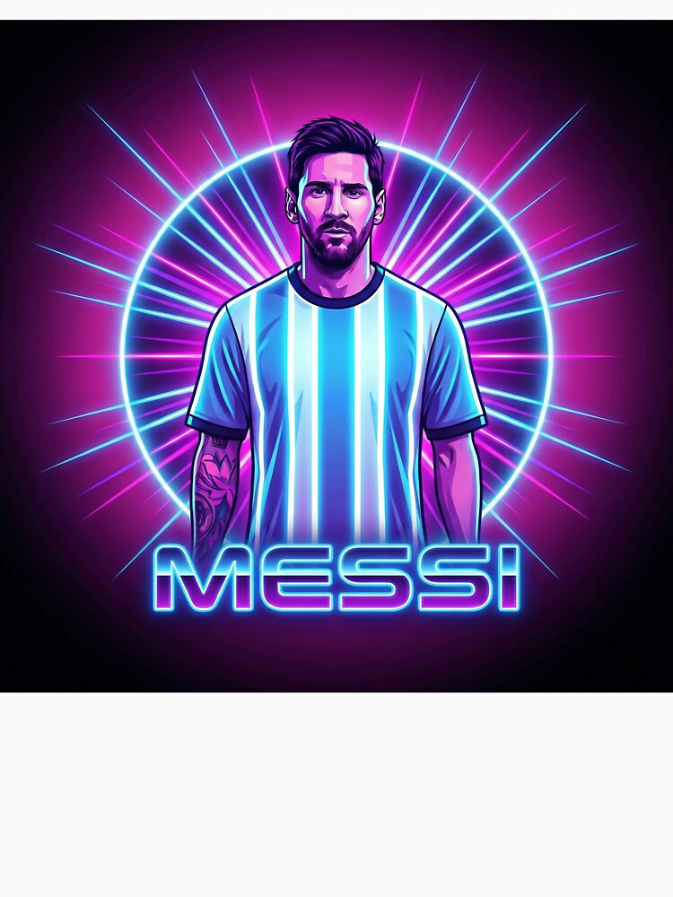 ​Argentina Football Legend Messi Cyberpunk Retro Futurist Design (Version 4) by Jesús Iachini