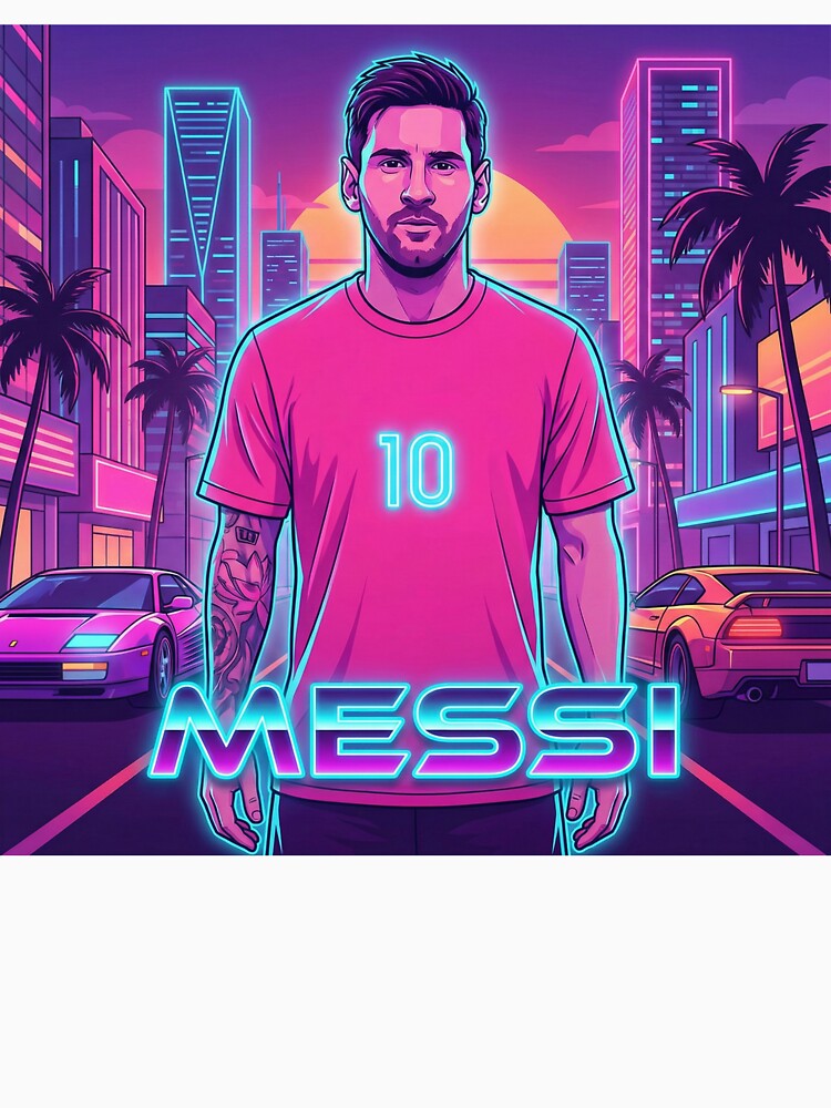 Inter Miami​ Football Legend Messi Cyberpunk Retro Futurist Design (Version 3) by Jesús Iachini