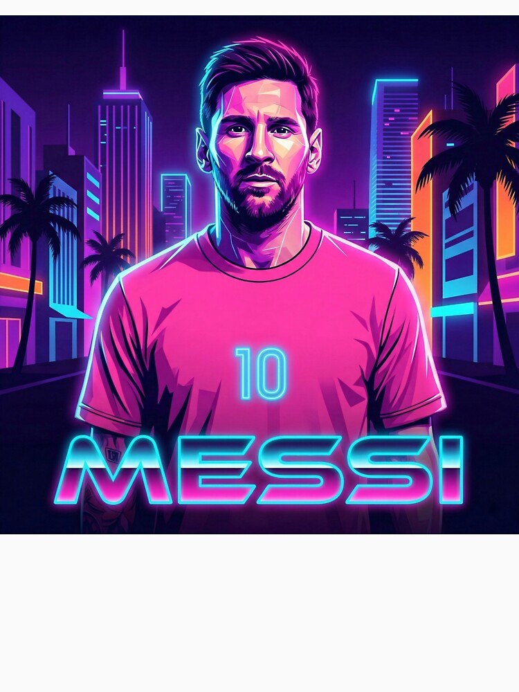 Inter Miami​ Football Legend Messi Cyberpunk Retro Futurist Design (Version 4) by Jesús Iachini