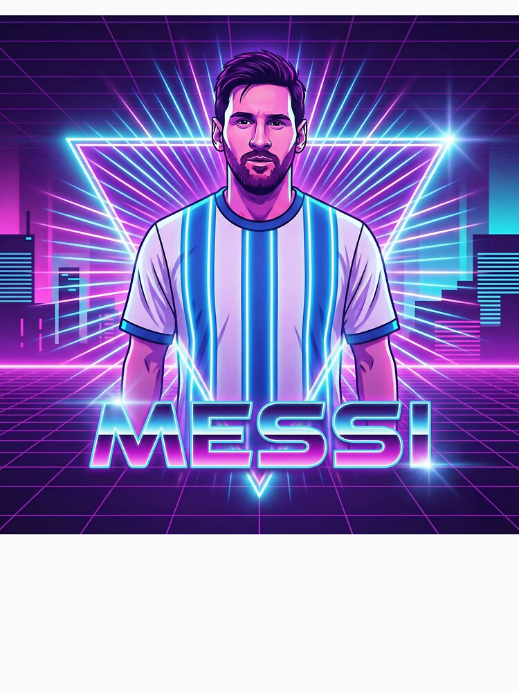 ​Argentina Football Legend Messi Cyberpunk Retro Futurist Design (Version 5) by Jesús Iachini