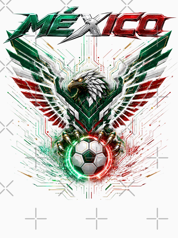 Mexico Soccer Cyber Eagle - Futuristic Football Mexican Pride by Extravanganzza