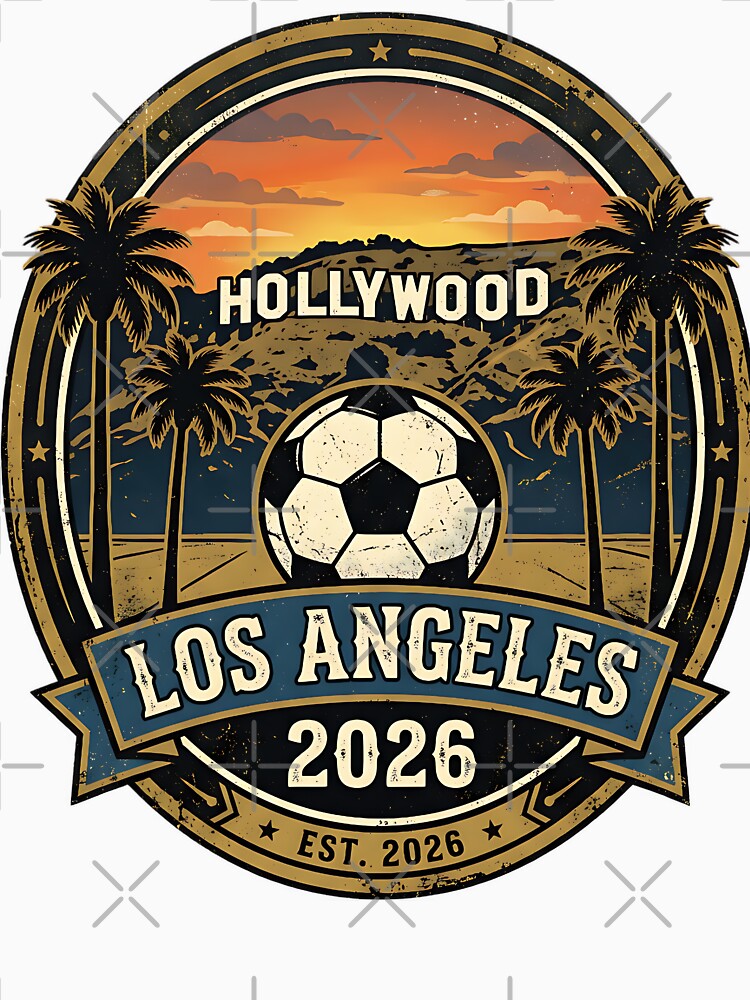 Los Angeles 2026 World Cup Host City Vintage Football Badge — Hollywood Soccer Crest by BrickByDream