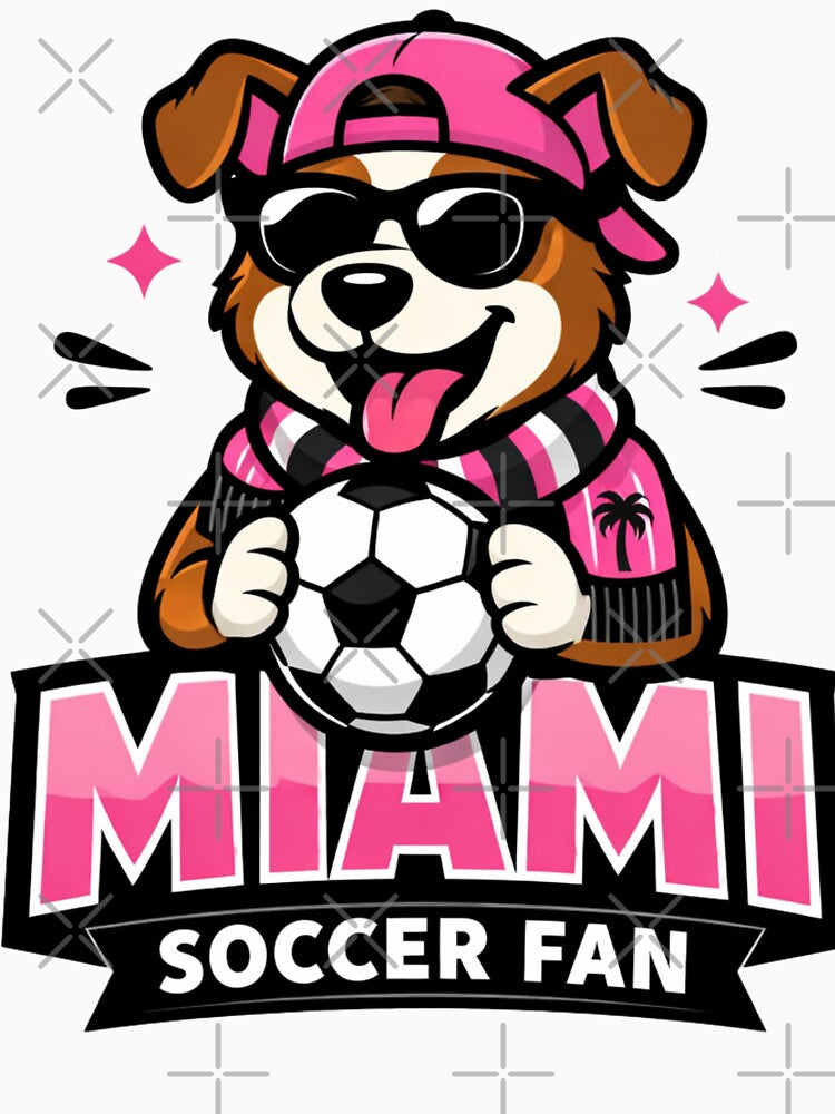 Miami Soccer Fan Dog Design – Dressed for Winter in Florida Game Day Artwork  ? Subtle joke by BrickByDream