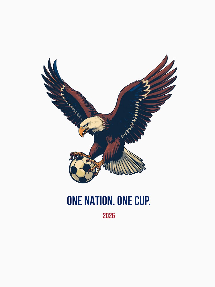 USA World Cup 2026 Bald Eagle Soccer T-Shirt One Nation One Cup by FanNationTees