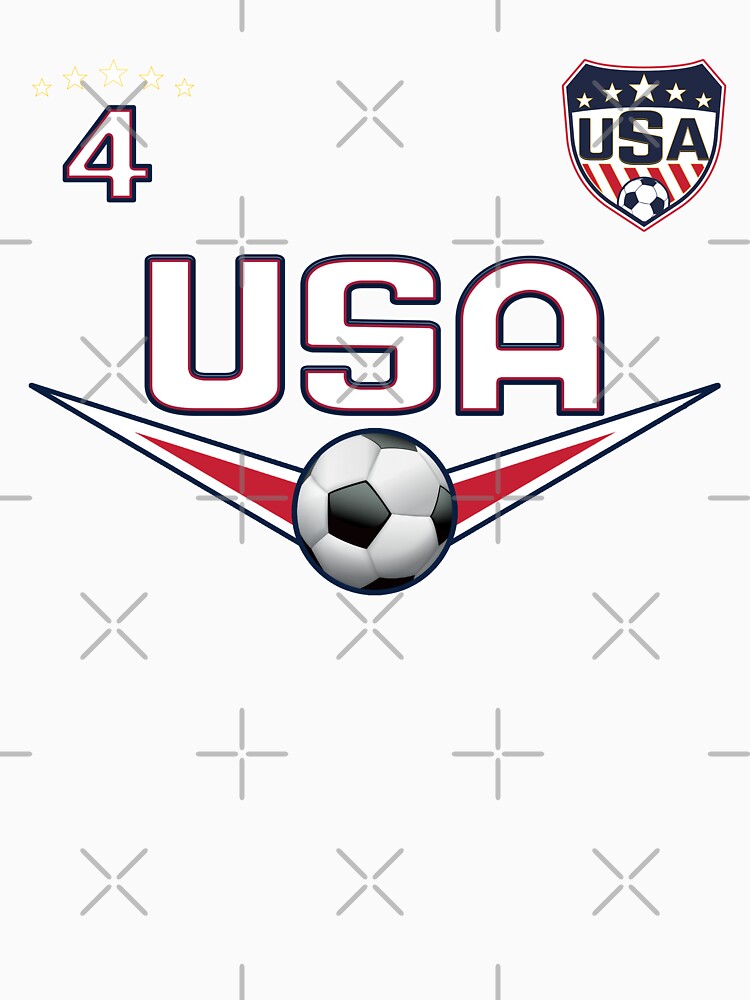 USA Soccer T shirt with Number 4 by fermo