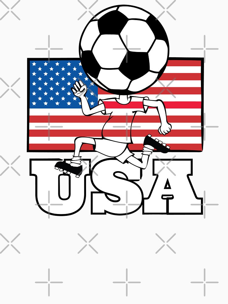 USA Soccer Fan with Flag Kid by oberdoofus