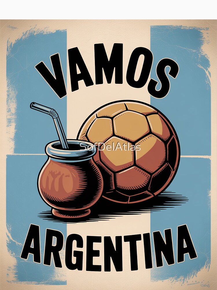 Argentina Vamos Argentina 2026 Mate Vintage Football Poster - Argentine Domestic World Cup Fan Design by SofDelAtlas