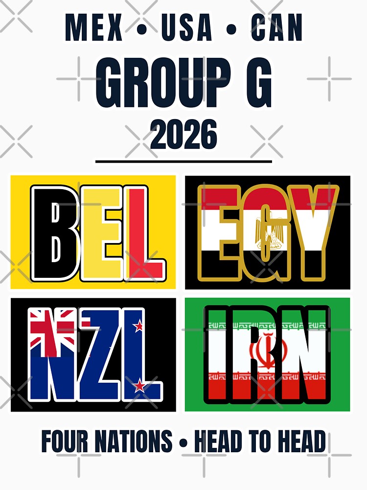 Group G 2026 Soccer Football Shirt Belgium Egypt Iran New Zealand World Tournament by The Hairy Melon