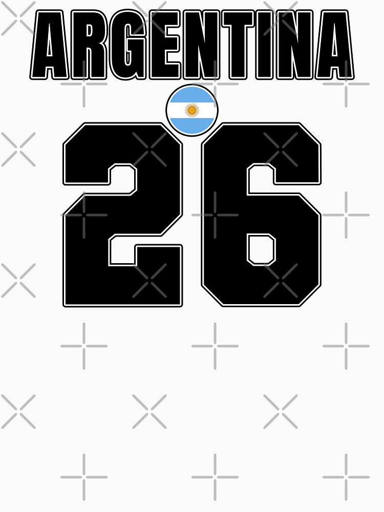Argentina 26 Football Shirt Style Design – Argentina National Team Apparel by The Hairy Melon