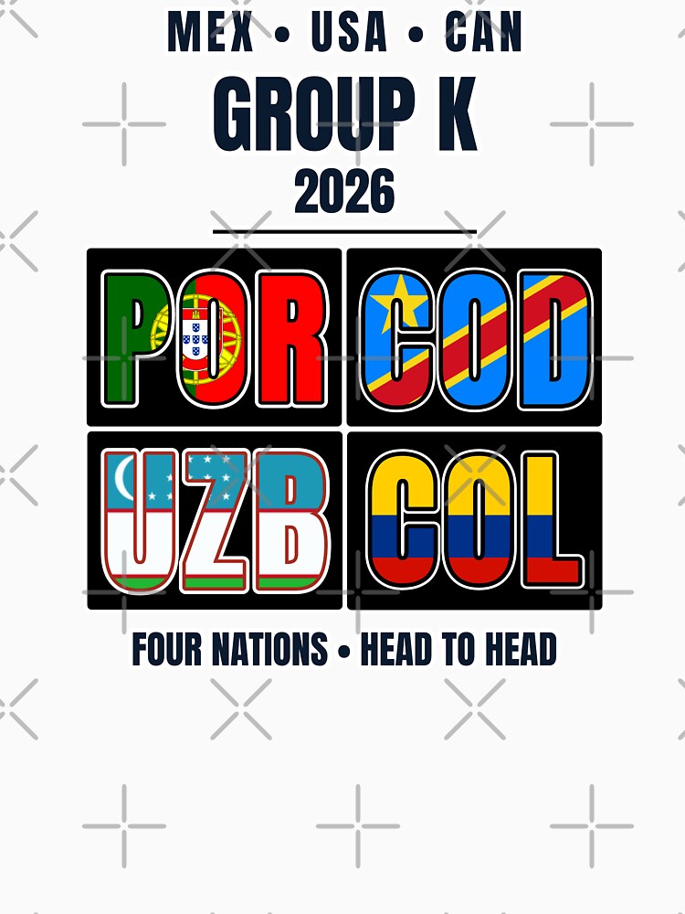 Group K 2026 Soccer Football Shirt Portugal DR Congo Uzbekistan Colombia World Tournament by The Hairy Melon