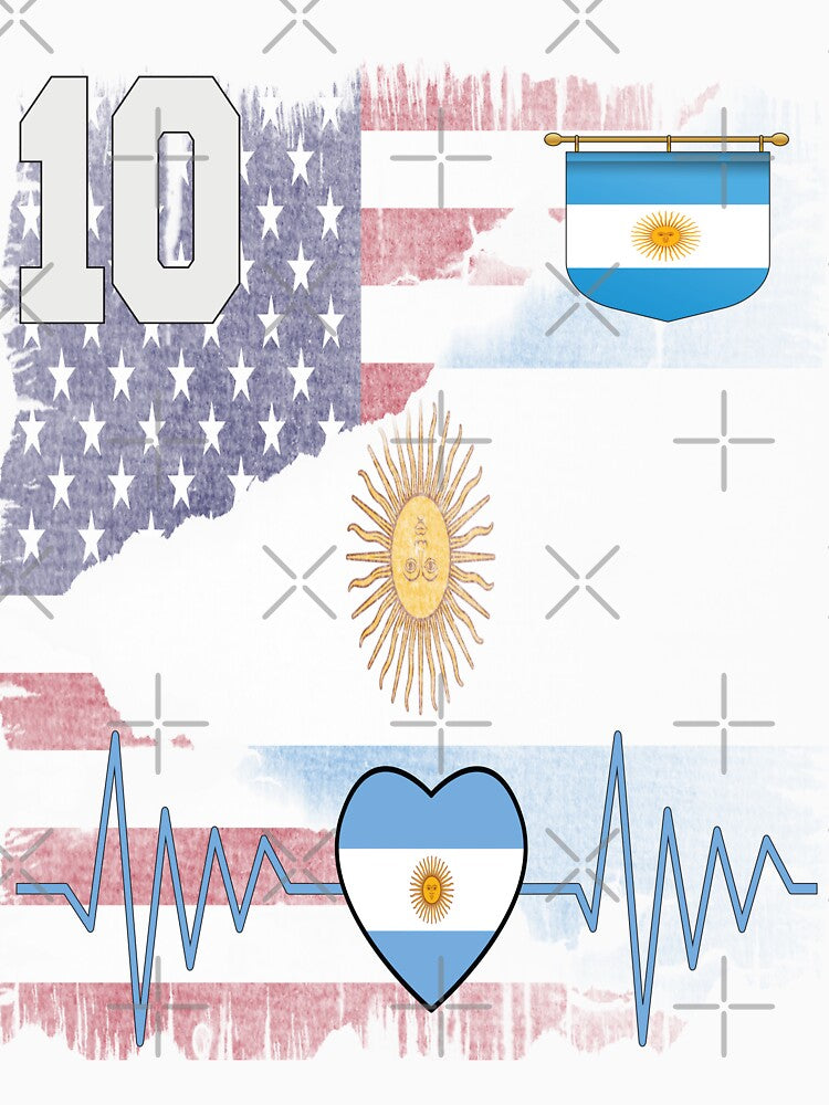 Argentina Jersey Heartbeat Argentina Soccer 10 Football Fan from USA by Mannoucha ⭐⭐⭐⭐⭐ ( 1,978 reviews )