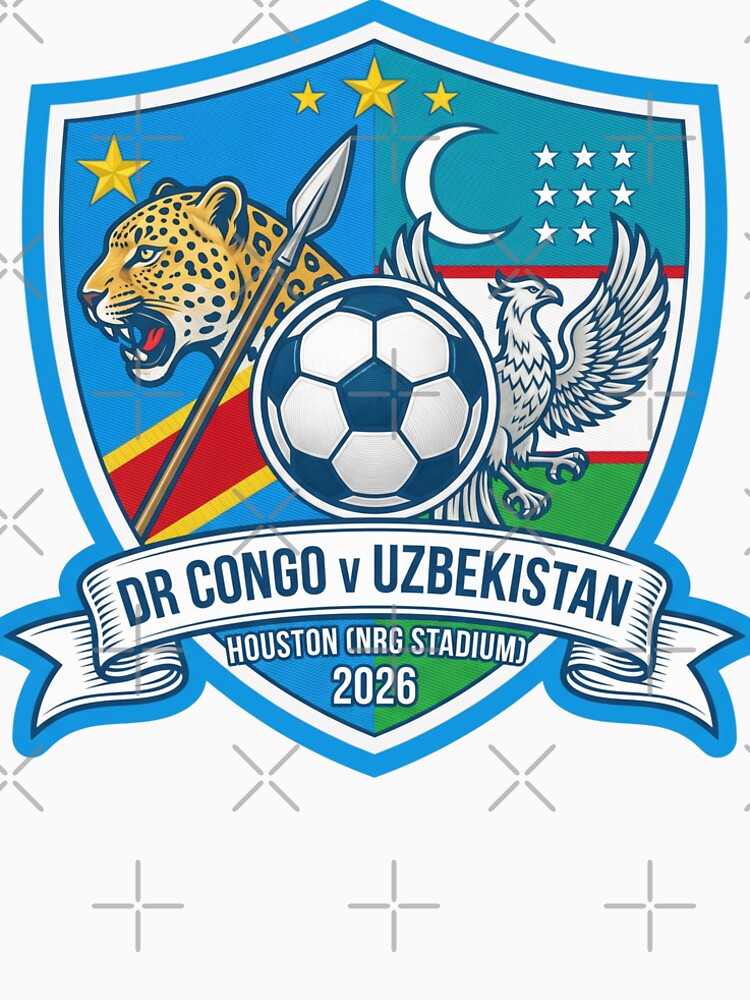 DR Congo Uzbekistan International Football Crest Houston 2026 by Pride Emblem Prints