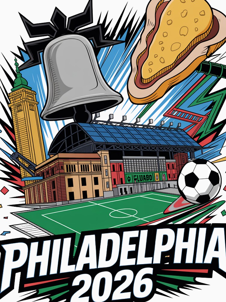 Philadelphia 2026 Liberty Bell Stadium Cheesesteak T-Shirt V5 by DarylWelsh2024
