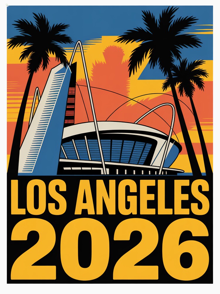 Los Angeles 2026 Palm Tree Sunset T-Shirt V1 by DarylWelsh2024