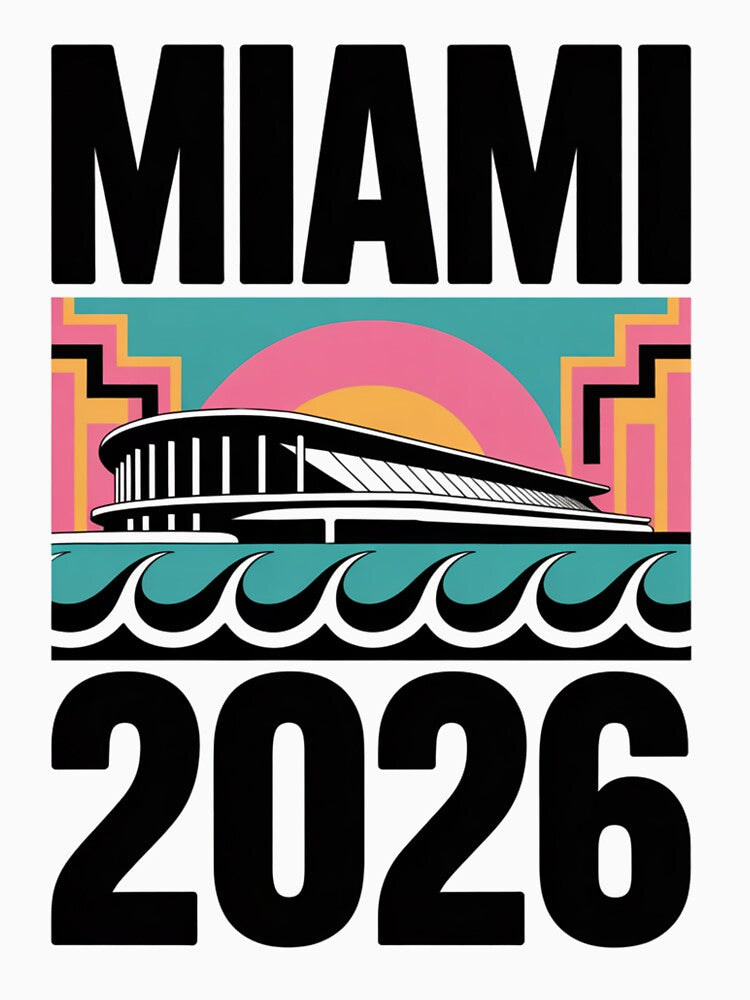 Miami 2026 Ocean Wave Football T-Shirt V22 by DarylWelsh2024