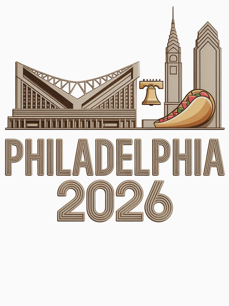 Philadelphia 2026 Liberty Bell Stadium Cheesesteak T-Shirt V6 by DarylWelsh2024