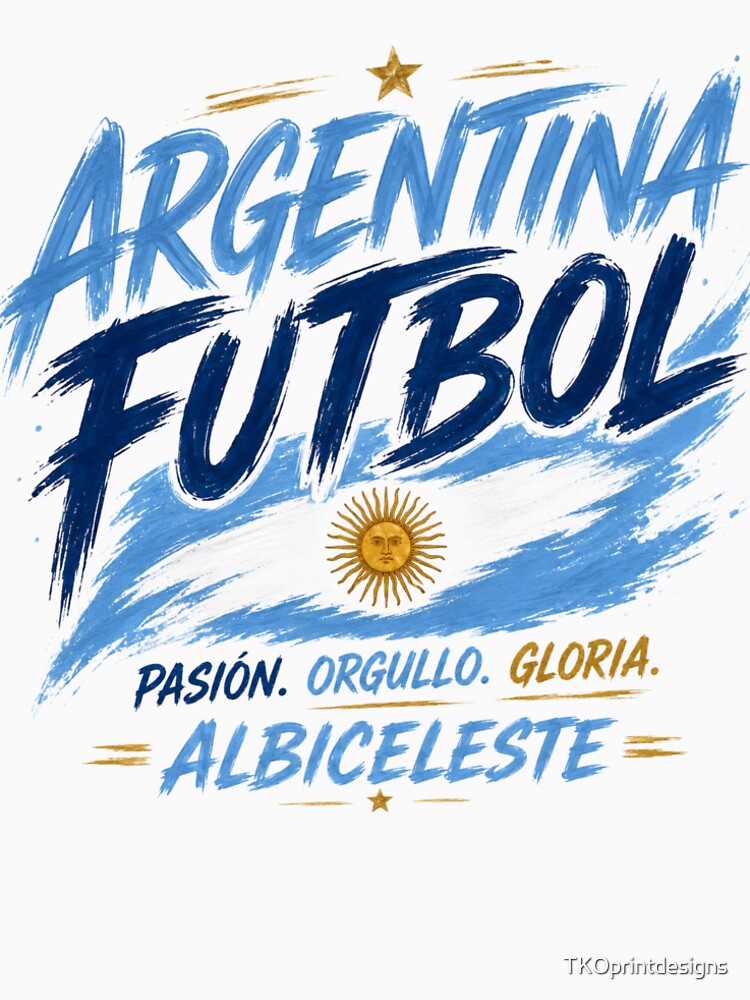 Argentina Football Typography Design | Modern Soccer Fan Artwork by TKOprintdesigns