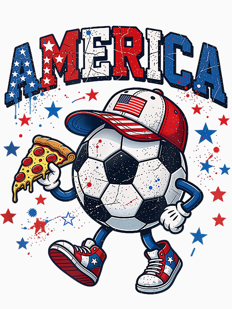 American Soccer boy Pizza Lover USA Flag Ball Patriotic by CriseldaBruning