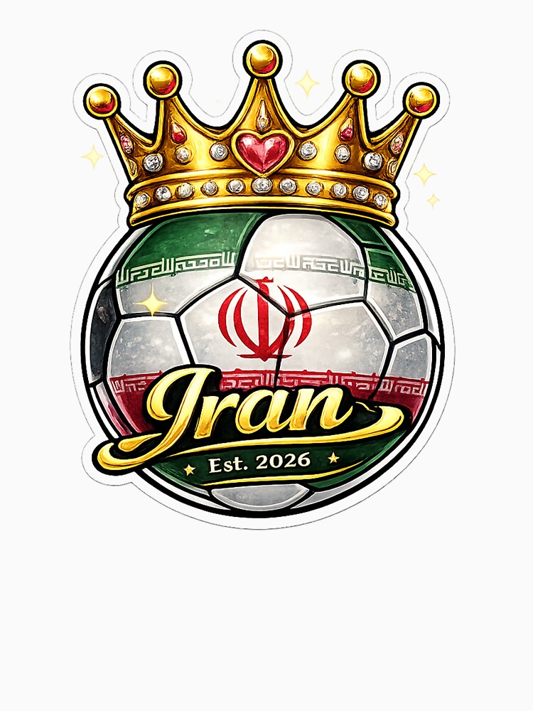 Iran flag Crowned Soccer Ball by QuiteOrbit
