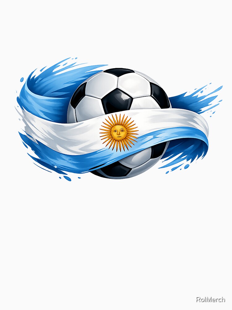 Argentina Football Pride – Sky Blue White Soccer Design by RolMerch