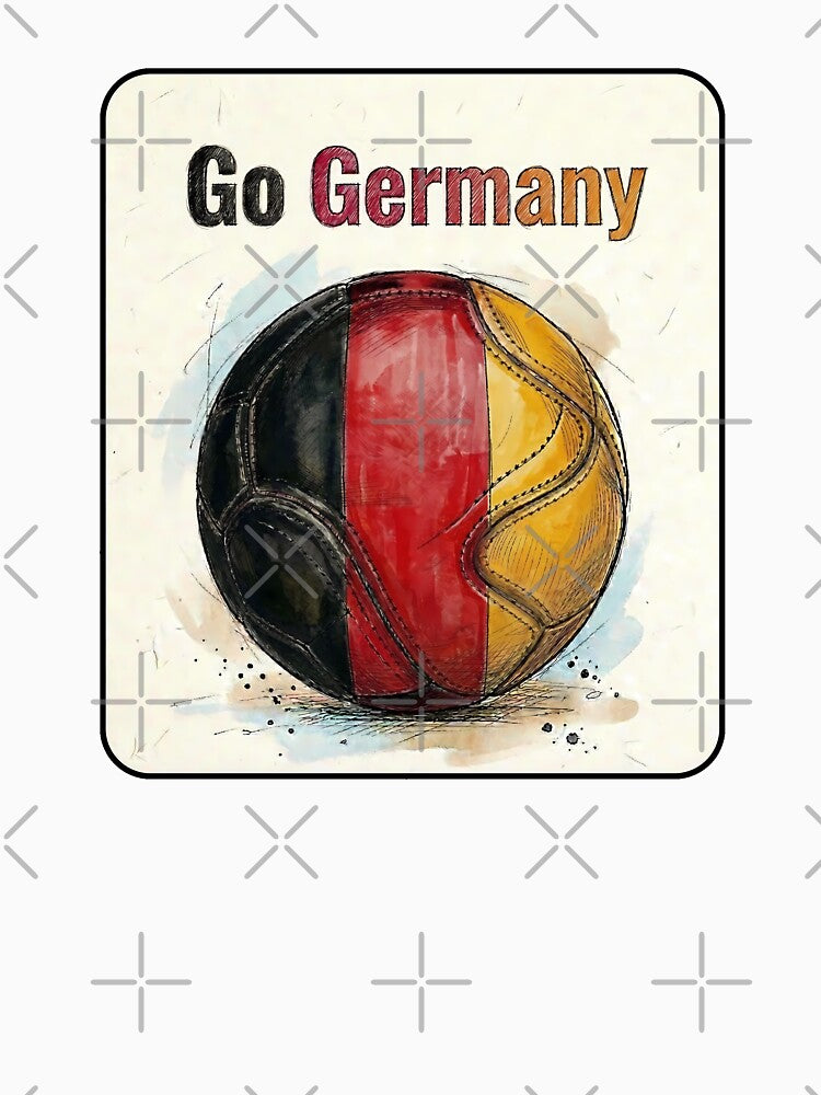 Go Germany Soccer Ball Flag | German Football Fan Graphic Tee by PryntedLabs