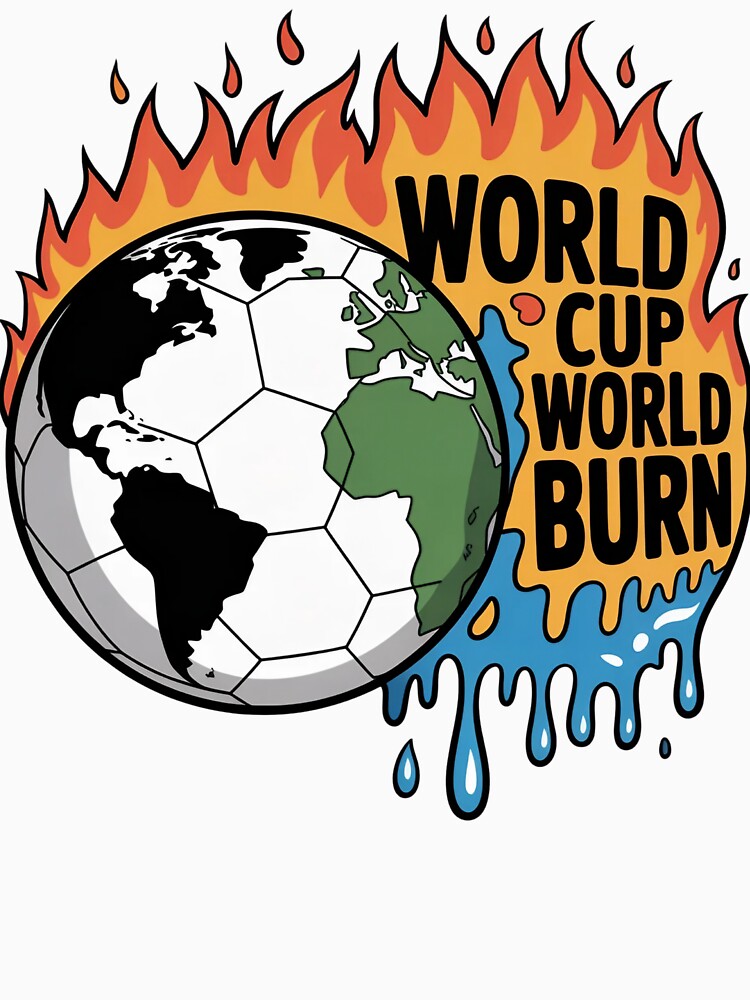 World Cup World Burn – Climate Satire Soccer Design by Karlas-things