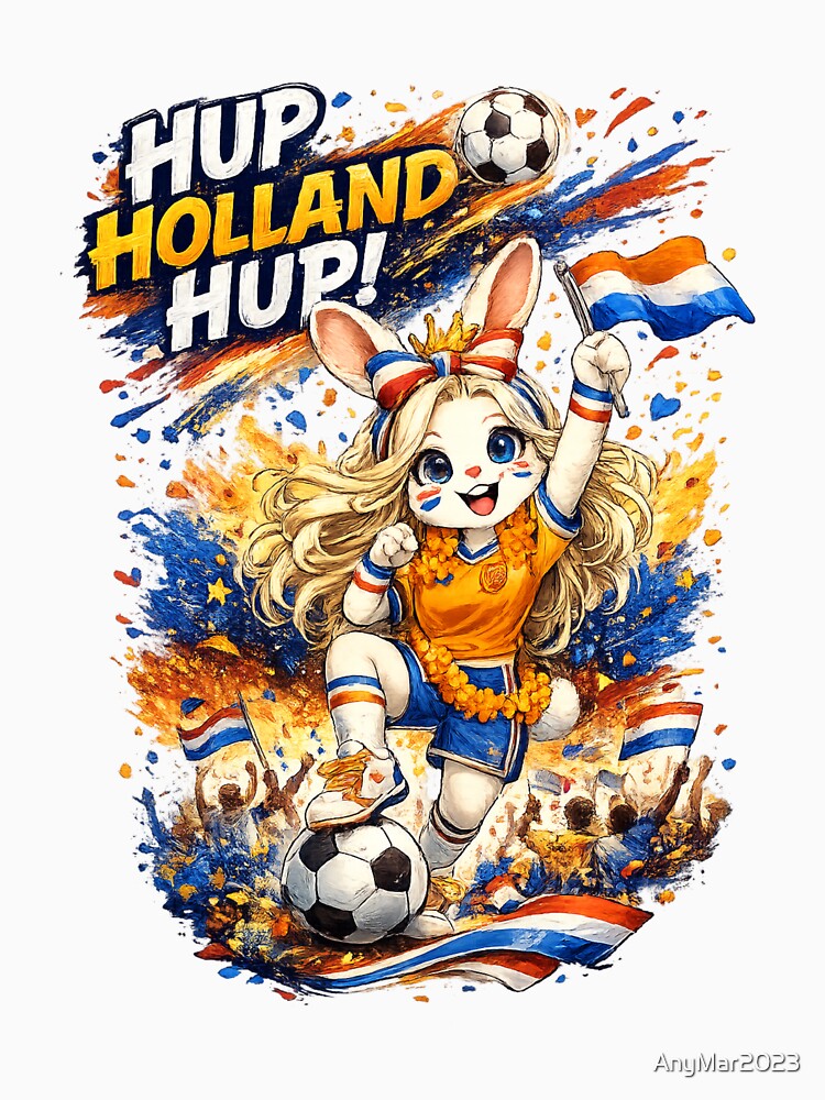 Hup Holland Hup Cute Bunny Soccer Fan World Cup 2026 by AnyMar2023