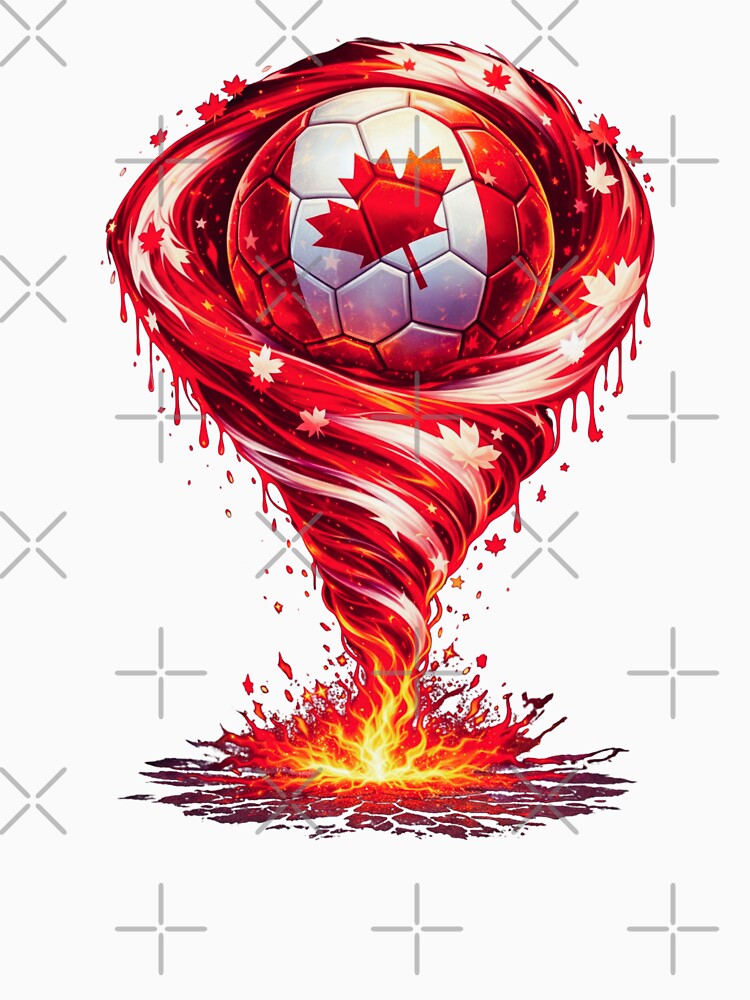 Canada Soccer Tornado: Red White Maple Vortex Art by FunToTheFullest