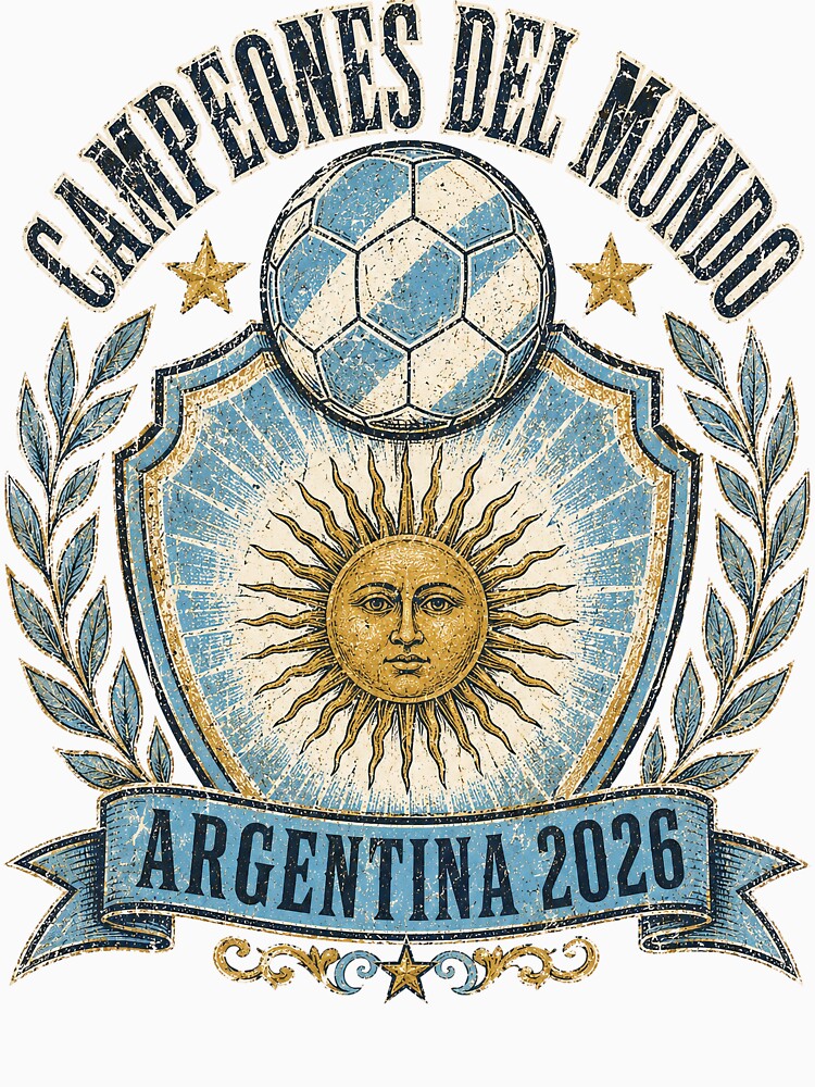 Campeones Del Mundo Argentina 2026 World Cup Soccer T-Shirt by KickoffStudio