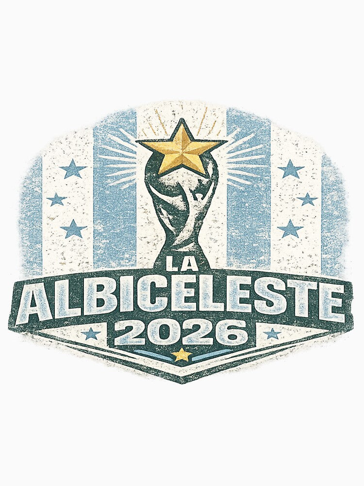 La Albiceleste 2026 Vintage Retro Football Champion T-Shirt by ArthUpscale