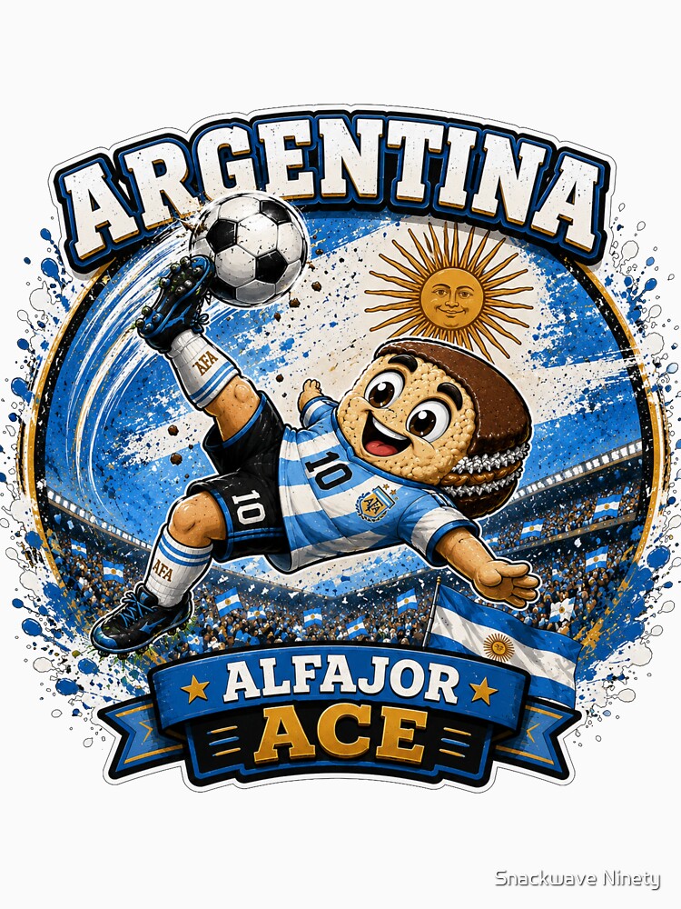 Argentina Alfajor Ace Football Mascot Sticker | Argentine Soccer Fan Design by Snackwave Ninety