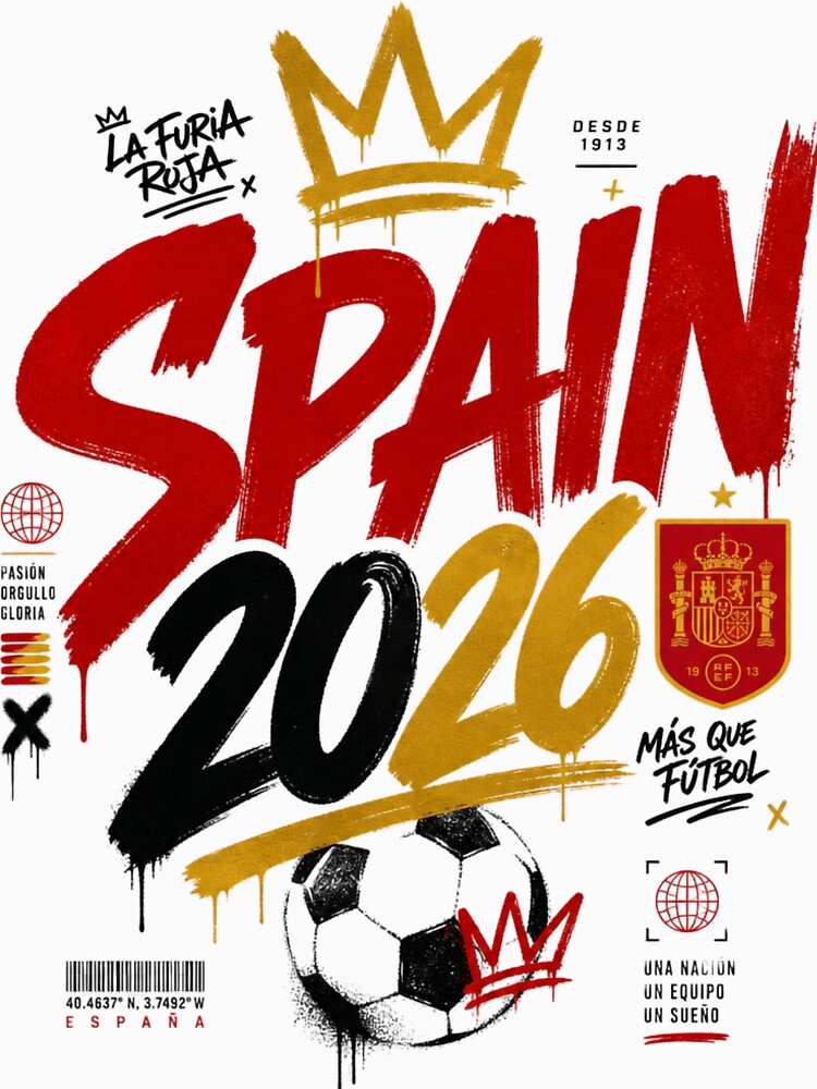 Spain 2026 Football World Cup Glory | La Roja Fan Supporter Shirt by rushaib