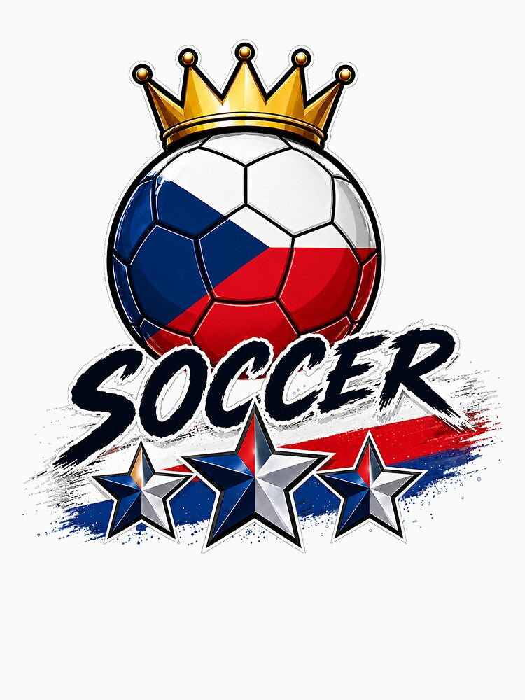 Vintage Czech Republic flag Crowned Soccer Ball by QuiteOrbit