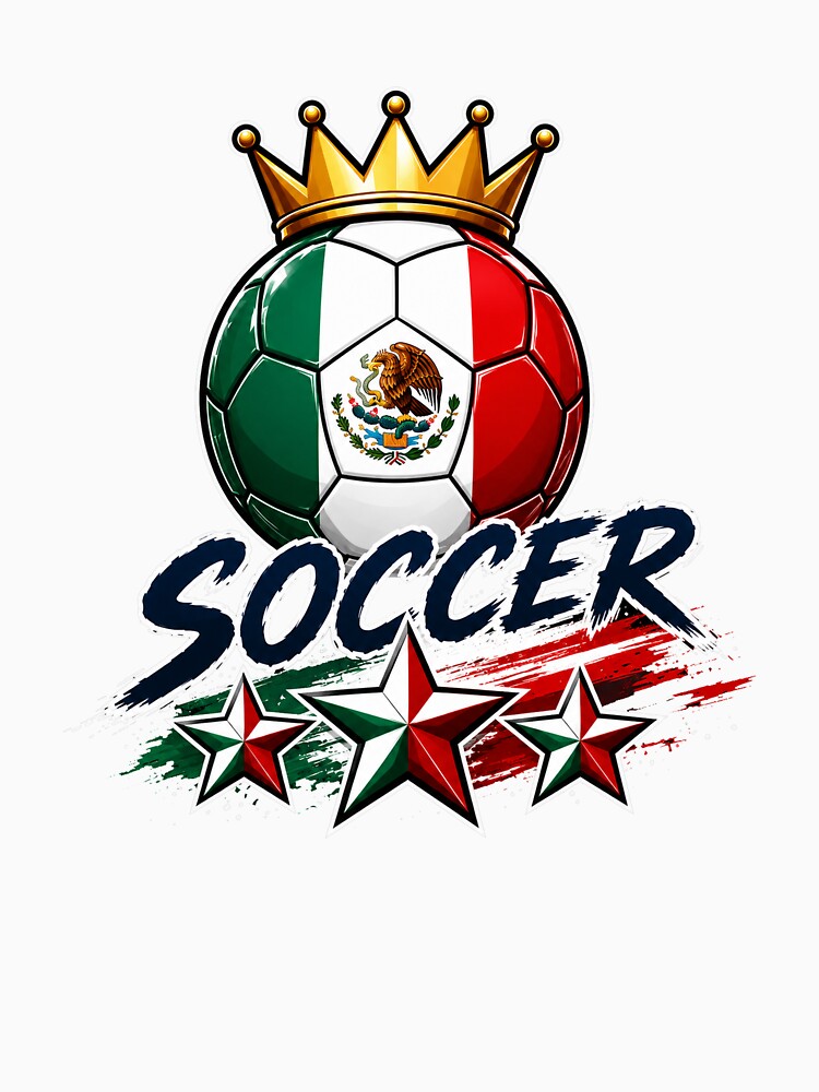 Mexico Flag Crowned Soccer Ball by QuiteOrbit