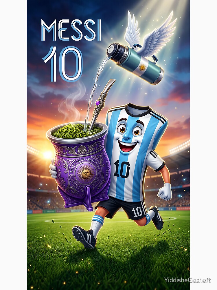 Messi 10 & Mate Magic – The Soul of Argentine Football - Argentina Football Mate Mascot - Messi 10 Soccer Fan Art by YG - YiddisheGesheft