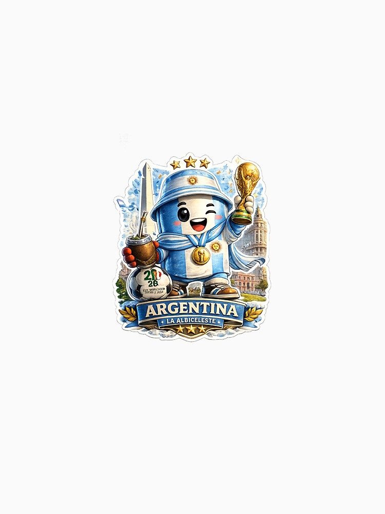Argentina Soccer Fan Sticker | La Albiceleste Champion Mascot by Julianto Tri Rizki