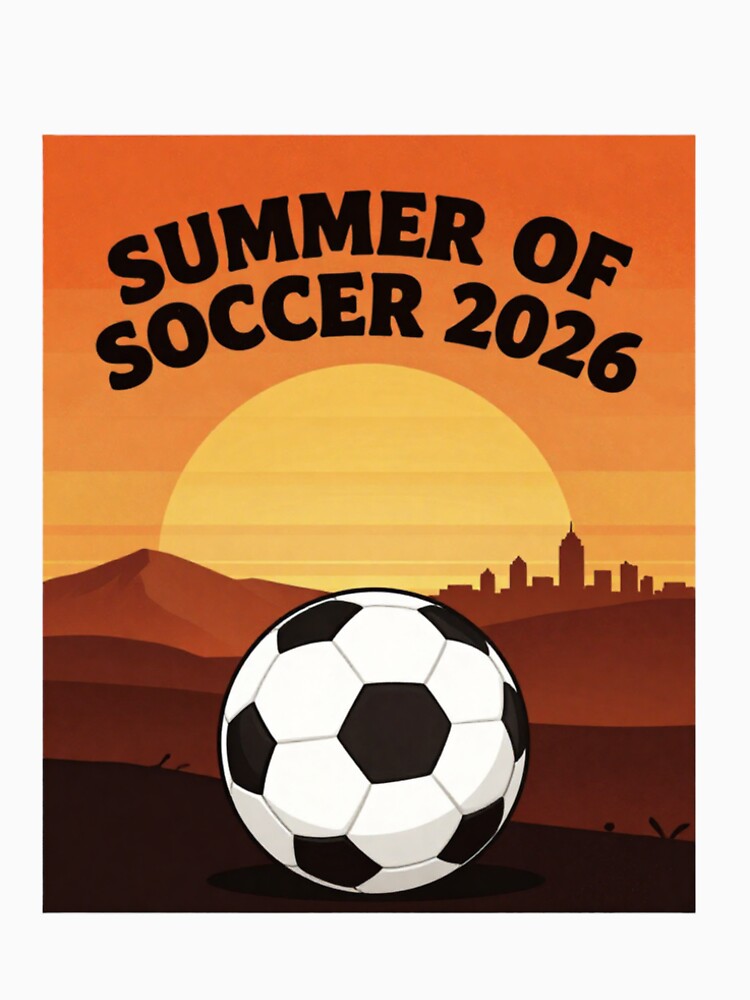 Summer of Soccer 2026 Retro Sunset Soccer Fan Design by gluxdesing