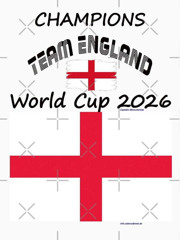 England Fan T‑Shirt world Soccer Cup 2026 UK outfit by cabevo