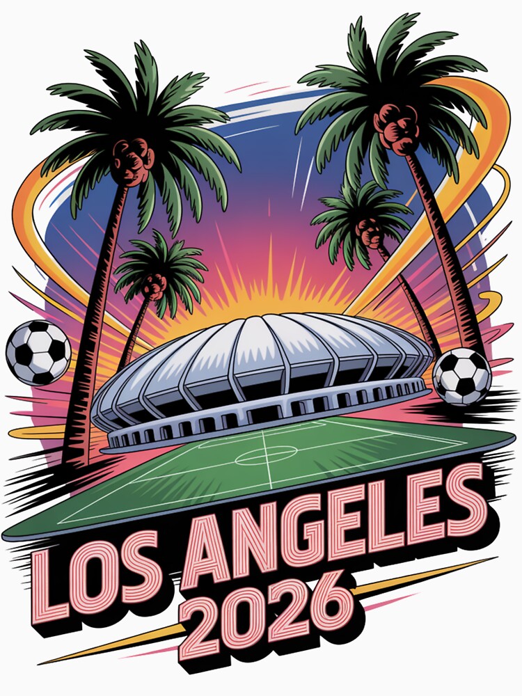 Los Angeles 2026 Palm Tree Sunset T-Shirt V16 by DarylWelsh2024