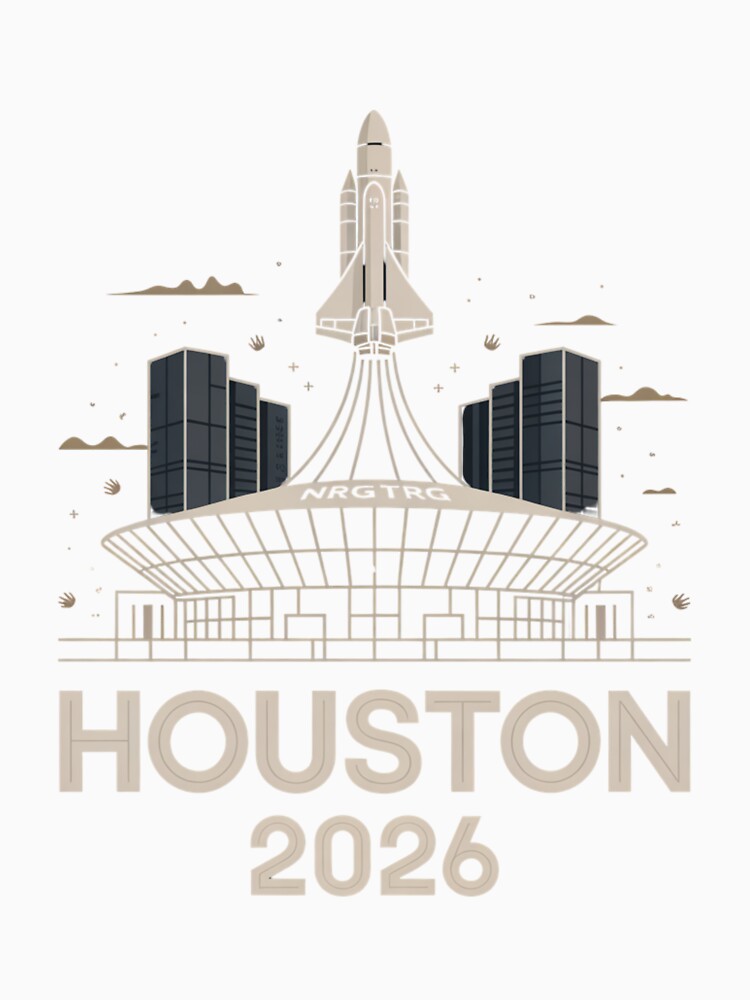 Houston 2026 Space Shuttle Football T-Shirt V14 by DarylWelsh2024