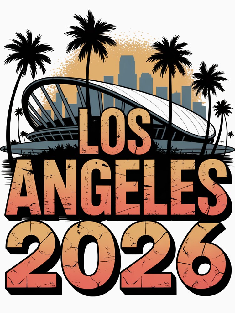 Los Angeles 2026 Palm Tree Sunset T-Shirt V7 by DarylWelsh2024