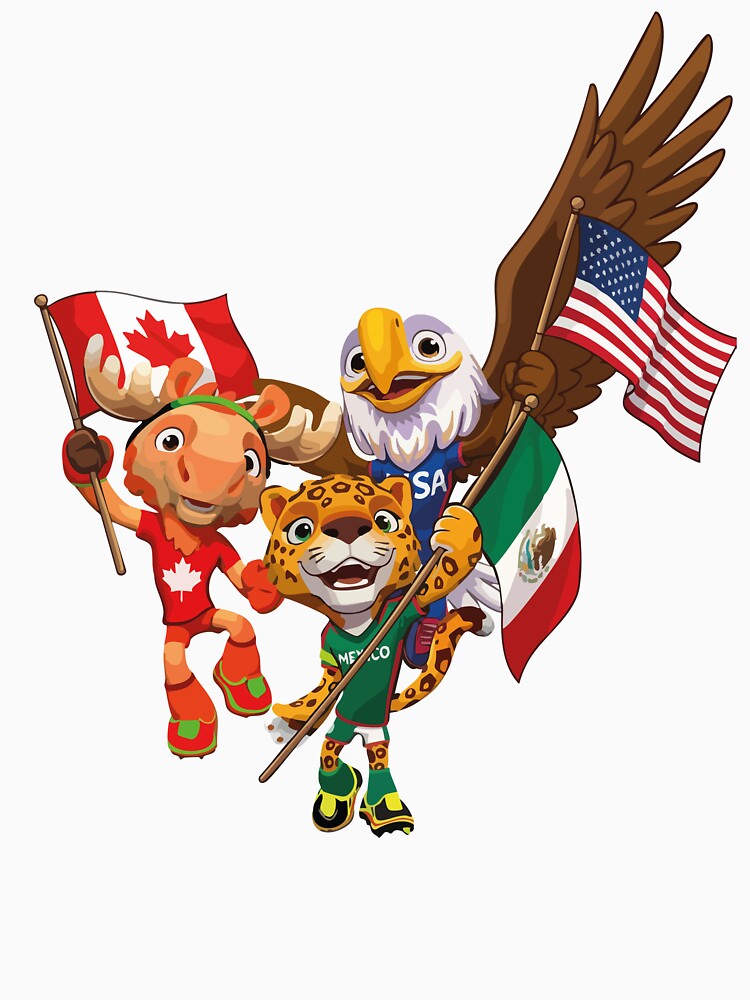 World Cup 2026 Mascots | USA Canada Mexico Cartoon Characters | Soccer Fans Design | Football Tournament Art by biribiridesigns